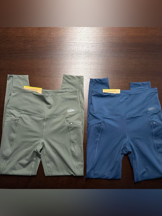 Eddie Bauer Pants - Eddie Bauer Active Leggings - Olive Green & Navy Blue Women’s Small